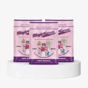 매직카펫 고양이모래 작은입자 무향 7kg X 3개