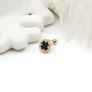 14k 네잎크로바 오닉스 피어싱 OPPKE6426