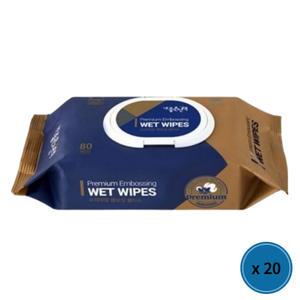 기분좋은선택 프리미엄 엠보싱 물티슈 80매 20개
