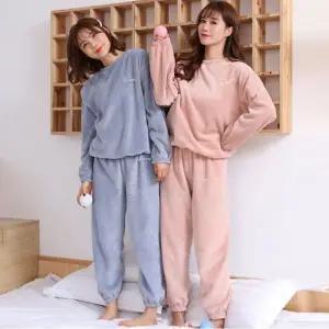 [NS홈쇼핑]여성 극세사 겨울 수면잠옷 세트 성인 긴팔 파자마[35063506]