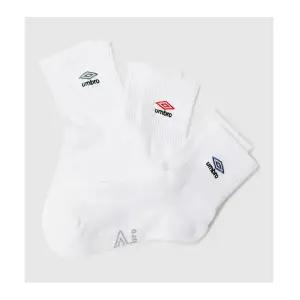 [엄브로](강남점) 남녀공용 자수 로고 포인트 3PACK 미드 삭스 UQ123CSC21WHT