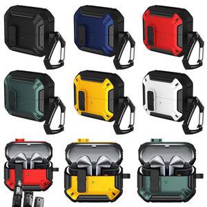 [유니커블]갤럭시 버즈3 프로 호환 카본 패턴 락 잠금 버튼 아머 범퍼 하드 케이스 고리 카라비너 세트