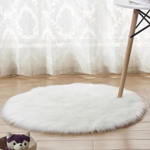 장모 셀리스틴 러그 원형 화이트 인테리어 원형러그