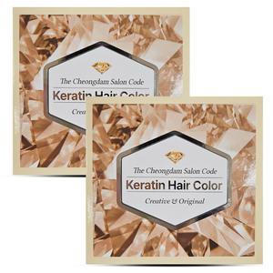 더 청담 살롱코드 케라틴 헤어컬러 모카브라운 2개 염색약/새치커버/무료 dv