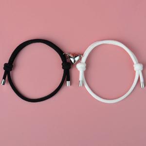 커플 하트 자석팔찌 심플 아이템 실 매듭 체인 학생 고등학생 마그네틱 패션