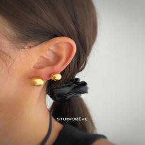 스튜디오레브 925실버 빈티지 무광 스지 실버 골드 볼 귀걸이 6MM 8MM 10MM 12MM