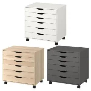 ALEX 알렉스 이동식서랍유닛 67x66cm 6단서랍장 이동식서랍장 서류함