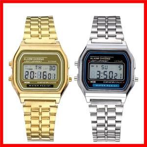 2025 남성용 디지털 시계 스포츠 방수 팔찌 시계 골드 전자 LED 손목 시계 여성
