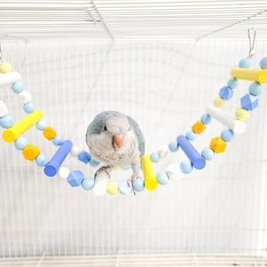 [애니몰파크]파스텔 우드 구슬 앵무새 사다리 놀이터 장난감 훈련 놀이 새장 용품