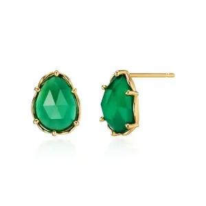 [비앤비골드] 14K 오로라 젬드롭 에메랄드 침귀걸이 한쌍 MNE41504