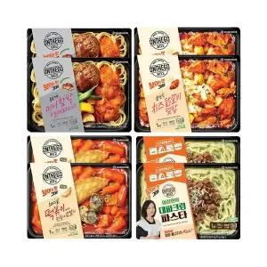 아워홈 온더고 로제파스타 미니함박 310g+떡볶이 with 만두&김말이 365g+춘천식 치즈닭갈비 덮밥 290g+대파크림파스타 295g 각 2개 (총 8개)