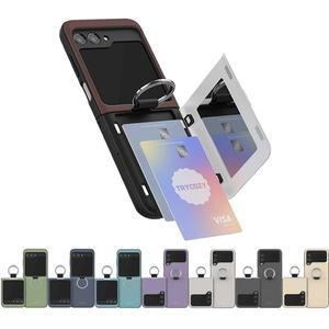 갤럭시 플립6 Z플립 5 4 3 케이스 정품 TRY 무드 2장 카드수납 범퍼케이스 +액정 강화유리 세트