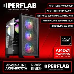 라이젠7 9800X3D RX9070XT 게이밍 컴퓨터 어드레날린 AX98-R97XTA 라데온 그래픽카드 AMD 데스크탑 조립 PC 본체