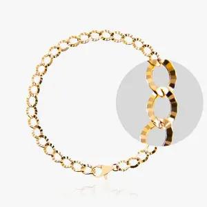 [엘렌쥬얼리]14K 18K 할로우 플랫 오레올 체인 금 팔찌