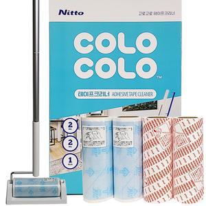 고로고로 테이프클리너 롱핸들 본체1+리필4롤 세트 3단길이조절 돌돌이 밀대 코스트코