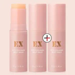 콜라겐 탄력 수분보습 EX 멀티밤 10g 3개 / 주름,탄력관리,하이라이터 스틱