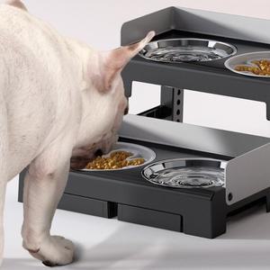 [비탈로]VITALO 중형견 대형견 전용 높이 조절 식기2구 대형견밥그릇 애견식기 물그릇 사료그릇