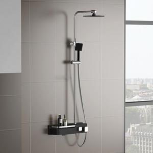 지리드 블랙 해바라기 샤워 샤워기 수전 선반형 레인 수전 화장실 욕실