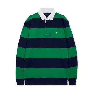 [폴로]랄프로렌 남성 클래식핏 스트라이프 럭비 카라 네이비 긴팔티 710900566 015