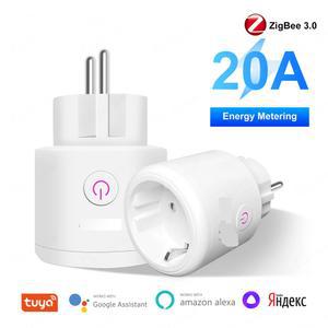 JSPTEC ZIGB 스마트 콘센트 플러그 ALEXA 소켓 지원 HEY 20A 기능 모니터 EU CE 전력