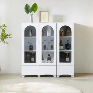 [유니콘]아리 1200 서랍 유리 장식장 세트 주방수납장 그릇장 피규어 진열장 양주장 틈새장 코너장 수납장