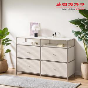 라자가구 리브 누벨 모듈 1200 2단 템바 서랍 수납장 RMW141