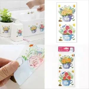 포인트스티커 시트지 냉장고 홈코디 플라워 꽃그림 주방장식 인테리어스티커 장식스티커