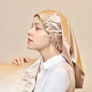 실키아 천연 실크 수면캡 나이트캡 롱헤어스타일