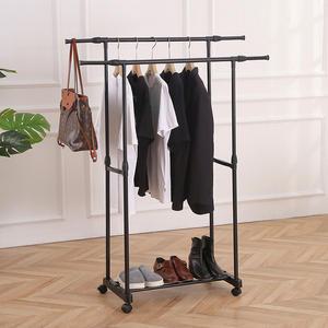 스탠드 옷걸이 행거 이동식 철제 2단 높이조절 바퀴달린 좁은방 미니 원룸