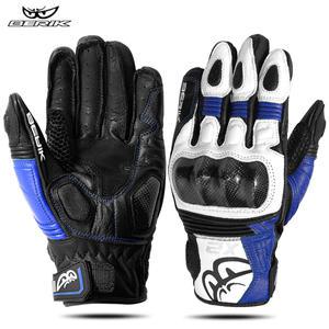 BERIK 레트로 오토바이 가죽 장갑 양피 소 가죽 탄소 섬유 보호 오토바이 장갑 Anti-fall 자전거 모토