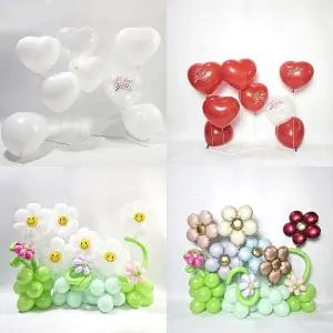 하트풍선+스탠드장식데이지꽃장식DIY풍선세트