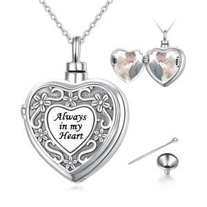 여성 남성을 위한 재를 Yearace Un 목걸이 스털링 실버 필리그리 로켓 사진 하트 유품 기념 화장 장신구