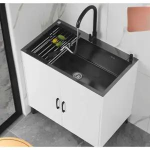 사무실 싱크대 설치 미니 업소용 주방 빨래 이동식 간이싱크대 세면대
