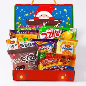 더하모니 산타 크리스마스 패키지형 선물세트 1호 간식꾸러미 과자선물세트 단체행사간식 구디백