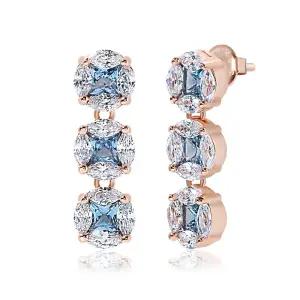 14K G.F 꼬메 블루 크리스탈 귀걸이 EA3113