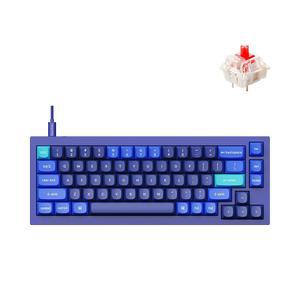 Keychron Q2 유선 맞춤형 기계식 키보드, QMK/VIA 프로그래머블 매크로, 풀 알루미늄, 핫 스왑 가능한 Gateron G Pro 빨간색 스위치, Mac 및 Windows와 호환되는 65% 레이아웃 이중 개스킷 - 파란색