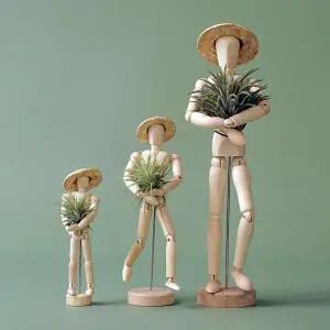 [아침향기]틸란 이오난사 목각인형 세트 행잉플랜트 감성 인테리어 장식품 신혼 선물