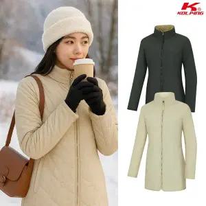 [콜핑] 여성 겨울 안감 플리스 보온 중기장 등산 패딩 자켓 KSC683UJ2W