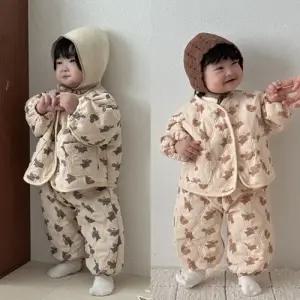 유아 김장룩 할머니코디 가을상하복 누빔 퍼피조끼세트 모란