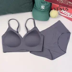 [비너스] 컴포트핏 V2 편한 심리스 브라팬티세트(런닝형) BP0087_GY 여성 속옷