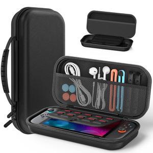 [미국배송] 스위치 2: 닌텐도 2 (2025)/닌텐도 스위치/OLED용 슬림 케이스 부드러운 안감이 있는 하드 쉘 휴대용 10개의 카드 슬롯 내구성 탄도 나일론 실리콘 핸들 2용