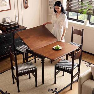 모어룸 접이식식탁 4인용 식탁 연장형 소형상 엔틱 인용 다용도 대원탁 테이블 사각 가정용