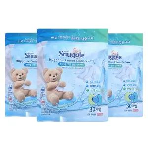 스너글 캡슐 세탁세제 허거블코튼 클린앤케어 30개입 x3개