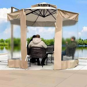 두꺼운 파라솔 4m 야외 가림막 8클립 투명 바람막이 대형