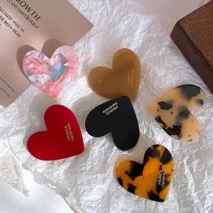 (쓰러담아) 하트 프랑스핀 마블 집게 헤어핀 머리핀-WFHMLR4