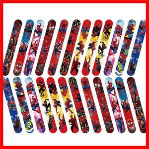 12Pcs 스파이더 맨 시리즈 슬랩 팔찌 Pvc 스냅 서클 만화 팻 서클 팔찌 어린이 재미있는 선물 생일 선물