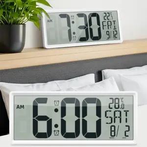 거실 탁상 겸용 무선 건전지 대형 LED 전자 벽시계 무소음 사무실 디지털 벽걸이