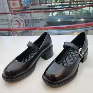 엘칸토 HC09 엘칸토 여성 청키 펌프스 엘칸토 쿠션 패드 경량 힐 메리제인   L