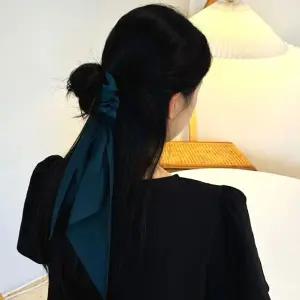 [콩심팥심]곱창머리끈 리본머리끈 다크그린 밴드 대형