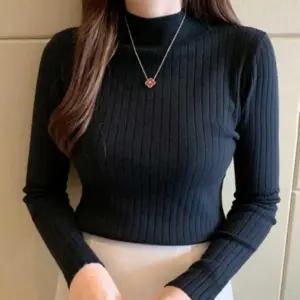 겨울 회색 목폴라니트 직장인 골지 터틀넥 여자 티셔검정라 셔츠 스웨터 면라 여성용 여자반 츠티 이쁜쇼핑